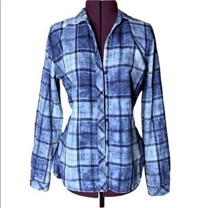 Anthropologie Cloth & Stone long sleeve stonewash plaid shirt
